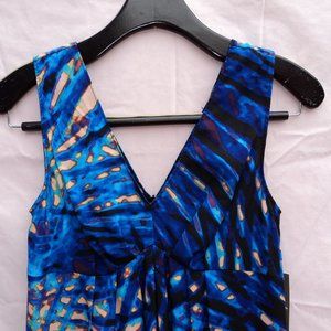 Charlie Jade Womens New XS/TP Long Maxi Dress Lounge Sleeveless V Neck Blue